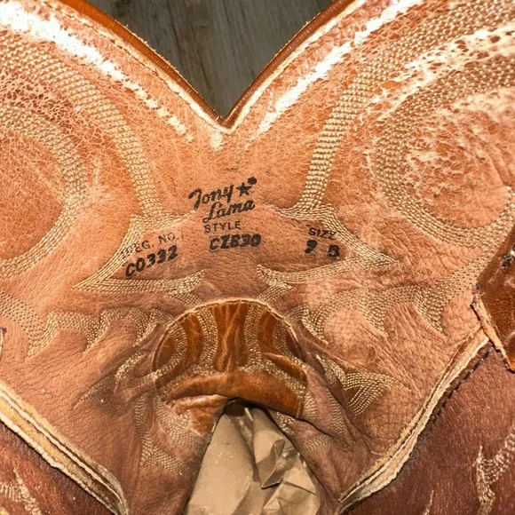 Tony Lama Rich Brown Western Boots - Picture 5 of 6